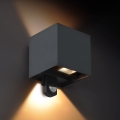 Brilagi - LED välisseinavalgusti anduriga CUBE LED/6W/230V antratsiit IP65