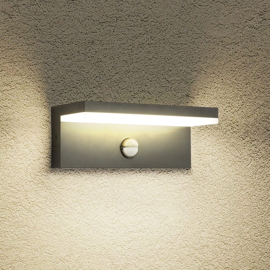 Brilagi - LED välisseinavalgusti anduriga TESSI LED/10W/230V antratsiit IP54