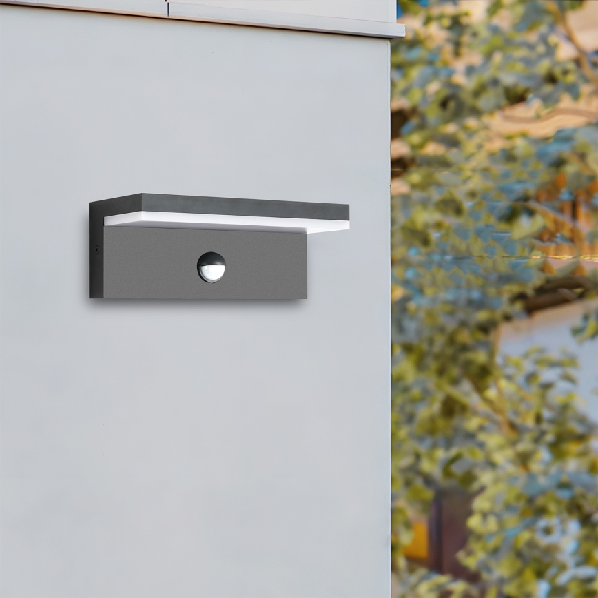 Brilagi - LED välisseinavalgusti anduriga TESSI LED/10W/230V antratsiit IP54