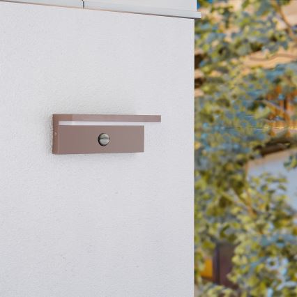 Brilagi - LED välisseinavalgusti sensoriga TESSI LED/10W/230V pruun IP54