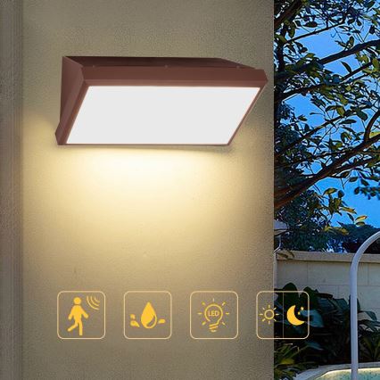 Brilagi - LED välisseinavalgusti anduriga TRIANGLE LED/20W/230V pruun IP65