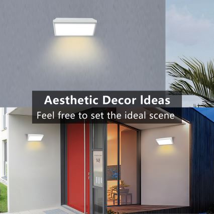 Brilagi - LED välisseinavalgusti TRIANGLE liikumisanduriga, 20 W, 230 V, valge, IP65