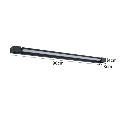 BRILAGI - LED välisseinavalgusti AQUA LINE LED/24W/230V 90 cm IP44 must CRI 90