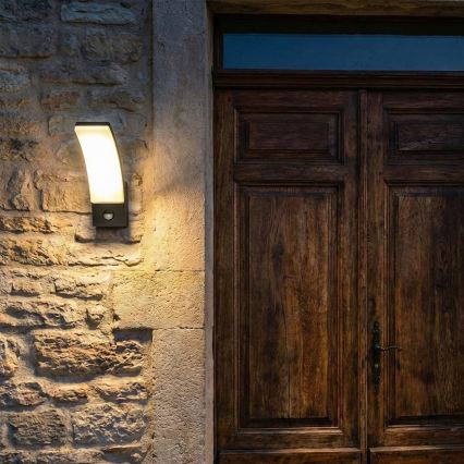 BRILAGI - LED välisvalgusti seinale liikumis- ja hämarusanduriga ARCELO LED/12W/230V IP65 must