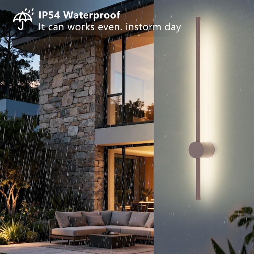Brilagi - LED välisseinavalgusti AURA LED/12W/230V 3000K IP54 65 cm pruun CRI 90