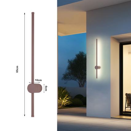 Brilagi - LED välisseinavalgusti AURA LED/12W/230V 3000K IP54 65 cm pruun CRI 90