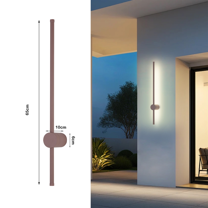Brilagi - LED välisseinavalgusti AURA LED/12W/230V 3000K IP54 65 cm pruun CRI 90