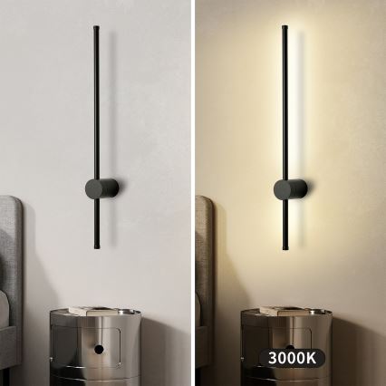 Brilagi - LED-välisseinale kinnitatav seinavalgusti AURA LED/12W/230V 3000K IP54 65 cm must CRI 90