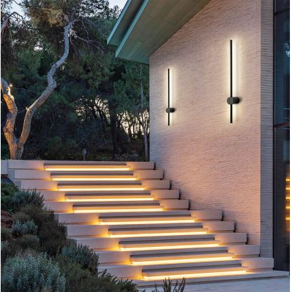 Brilagi - LED-välisseinale kinnitatav seinavalgusti AURA LED/12W/230V 3000K IP54 65 cm must CRI 90