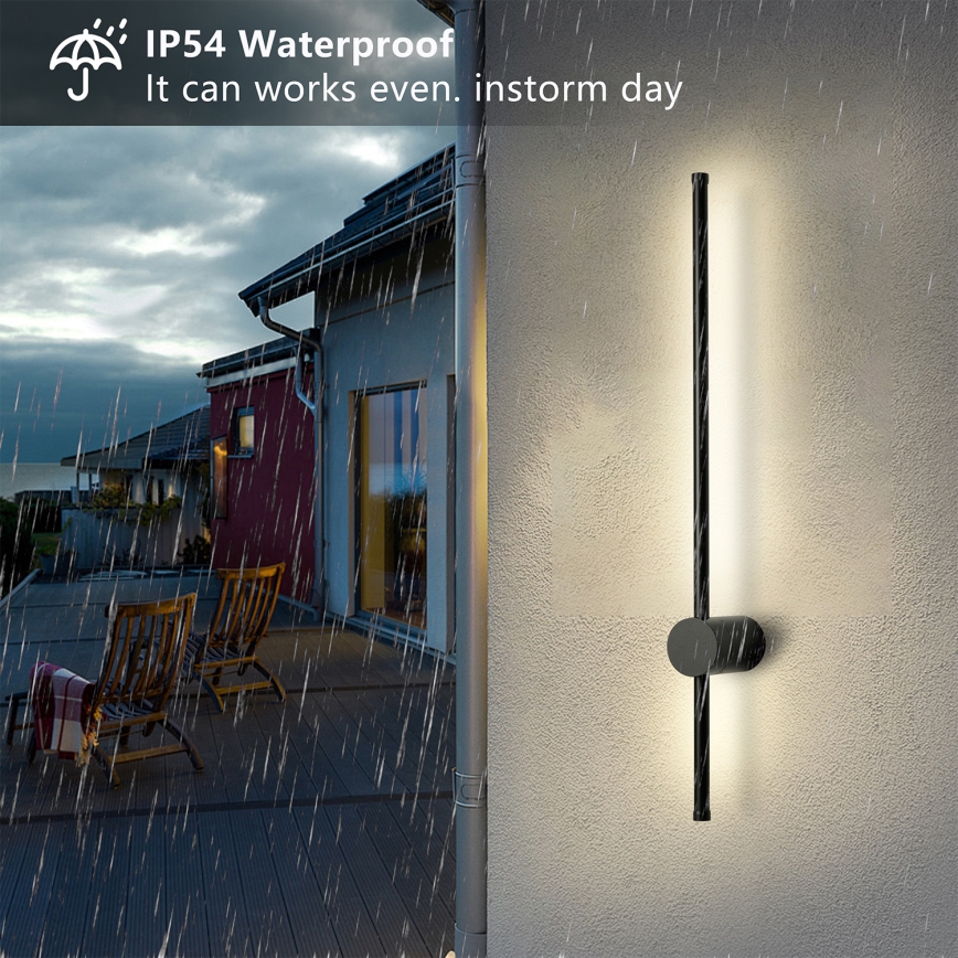 Brilagi - LED-välisseinale kinnitatav seinavalgusti AURA LED/12W/230V 3000K IP54 65 cm must CRI 90