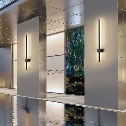 Brilagi - LED-välisseinale kinnitatav seinavalgusti AURA LED/12W/230V 3000K IP54 65 cm must CRI 90