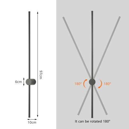 Brilagi - LED välisseinavalgusti AURA LED/20W/230V 3000K IP54 97 cm antratsiit CRI 90