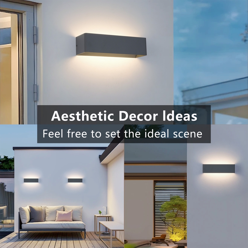Brilagi - LED välisseinavalgusti DONNANI LED/12W/230V 30 cm antratsiit IP44