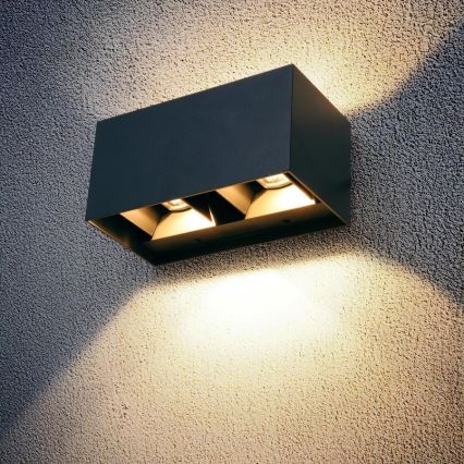 Brilagi - LED välisseinavalgusti DOUBLE CUBE LED/12W/230V antratsiit IP65