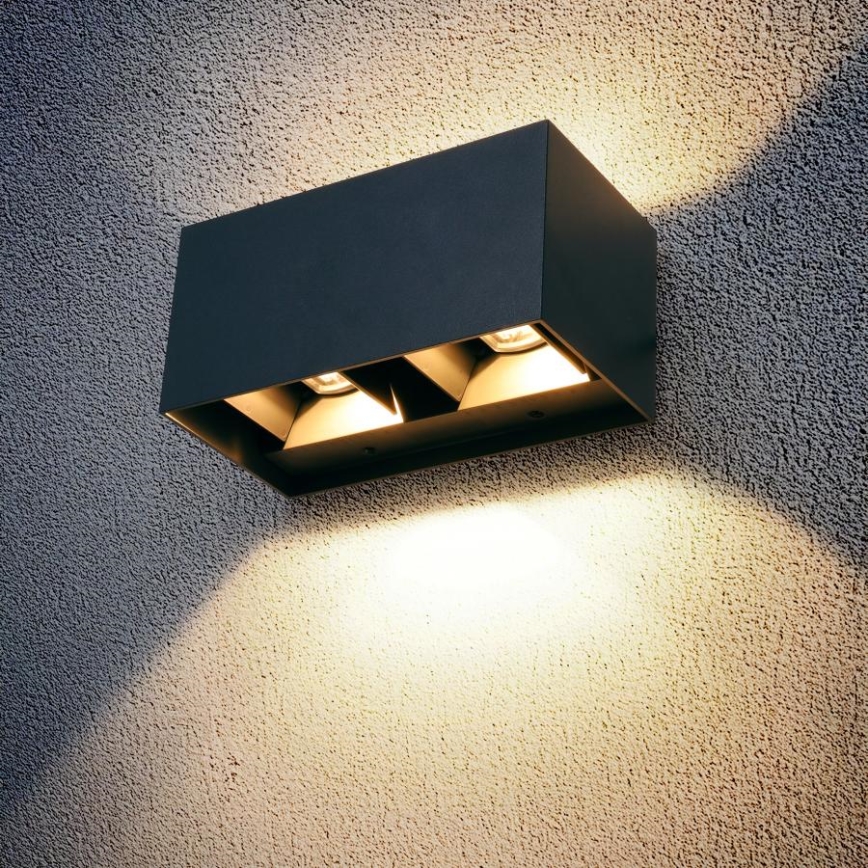 Brilagi - LED välisseinavalgusti DOUBLE CUBE LED/12W/230V antratsiit IP65