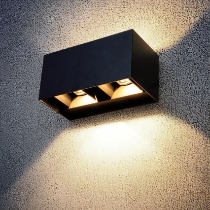 Brilagi - LED välisseinavalgusti DOUBLE CUBE LED/12W/230V must IP65