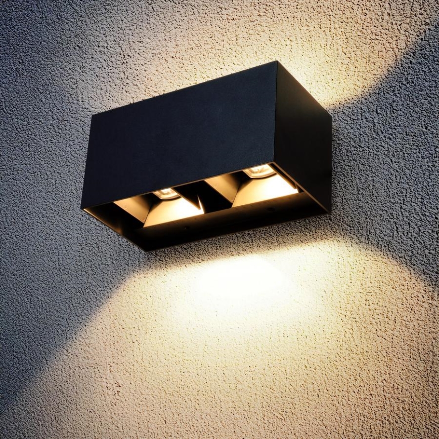 Brilagi - LED välisseinavalgusti DOUBLE CUBE LED/12W/230V must IP65