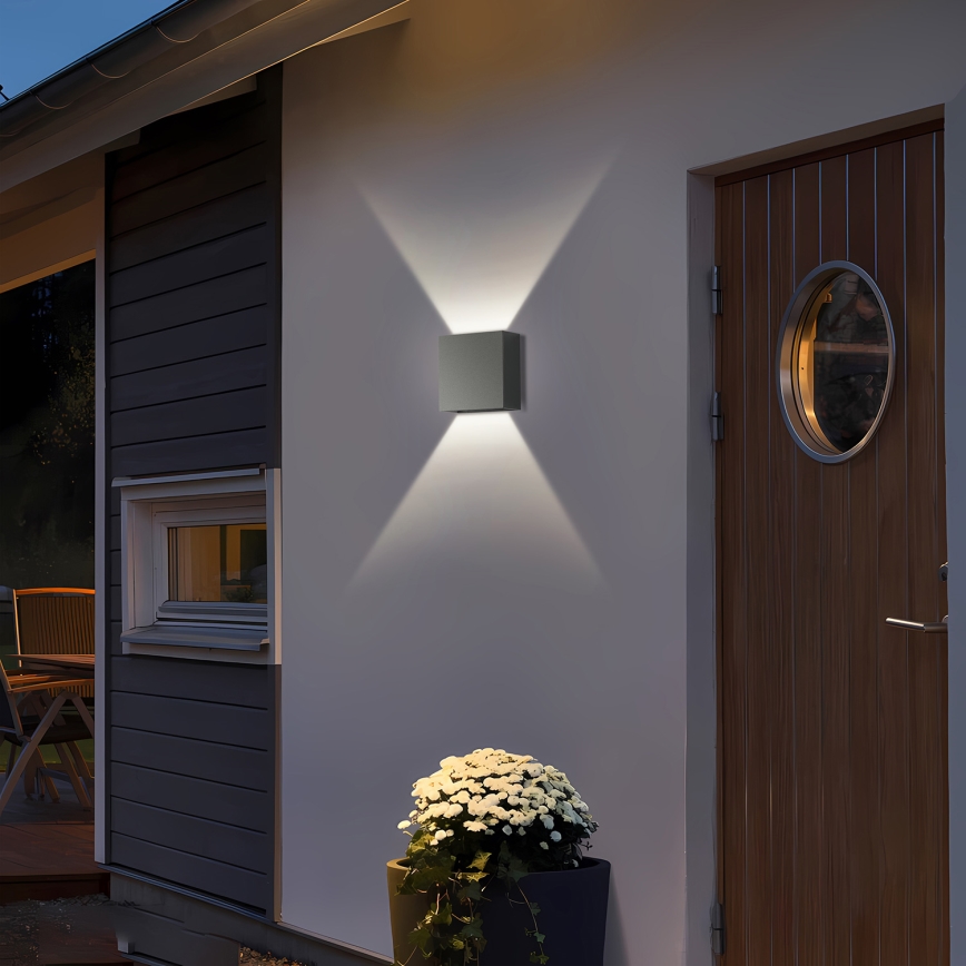 Brilagi - LED välisseinavalgusti DOUBLERAY LED/4W/230V antratsiit IP65