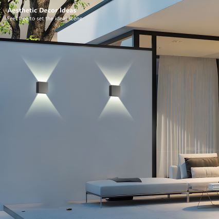 Brilagi - LED välisseinavalgusti DOUBLERAY LED/4W/230V antratsiit IP65