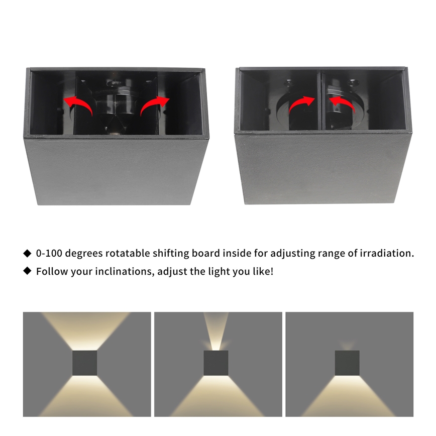 Brilagi - LED välisseinavalgusti DOUBLERAY LED/4W/230V antratsiit IP65