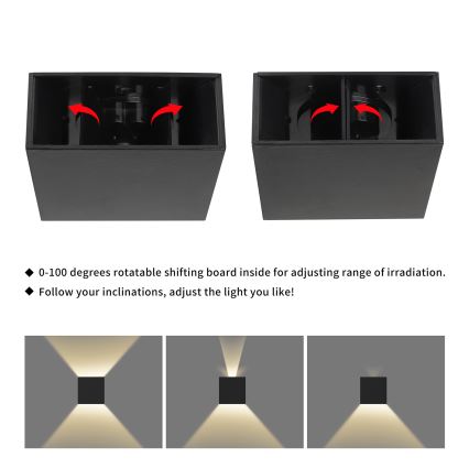 Brilagi - LED välisseinavalgusti DOUBLERAY LED/4W/230V must IP65