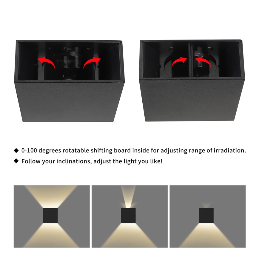 Brilagi - LED välisseinavalgusti DOUBLERAY LED/4W/230V must IP65