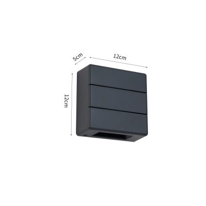 Brilagi -LED Välisseinavalgusti DOUBLERAY LINE LED/6W/230V antratsiit IP54