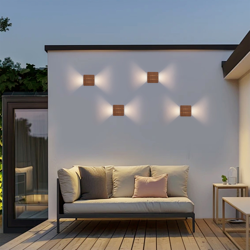 Brilagi -LED välisseinavalgusti DOUBLERAY LINE LED/6W/230V puiduefekt IP54