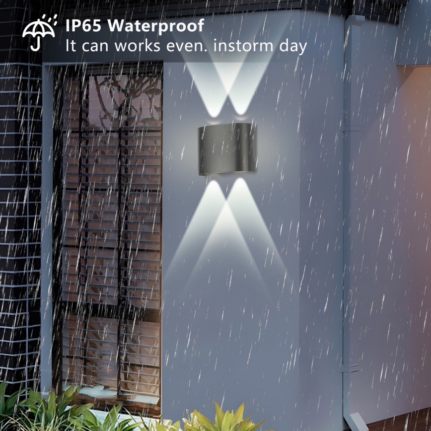 Brilagi - LED Välisseinavalgusti FLAREBOX LED/4W/230V antratsiit IP65