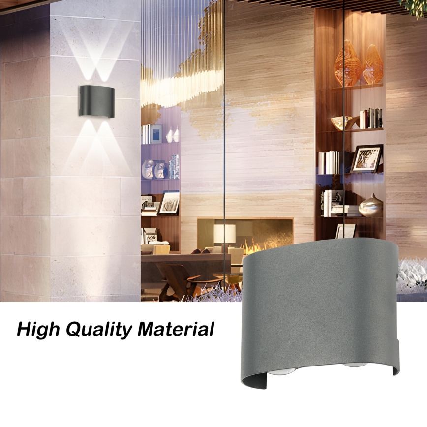 Brilagi - LED Välisseinavalgusti FLAREBOX LED/4W/230V antratsiit IP65