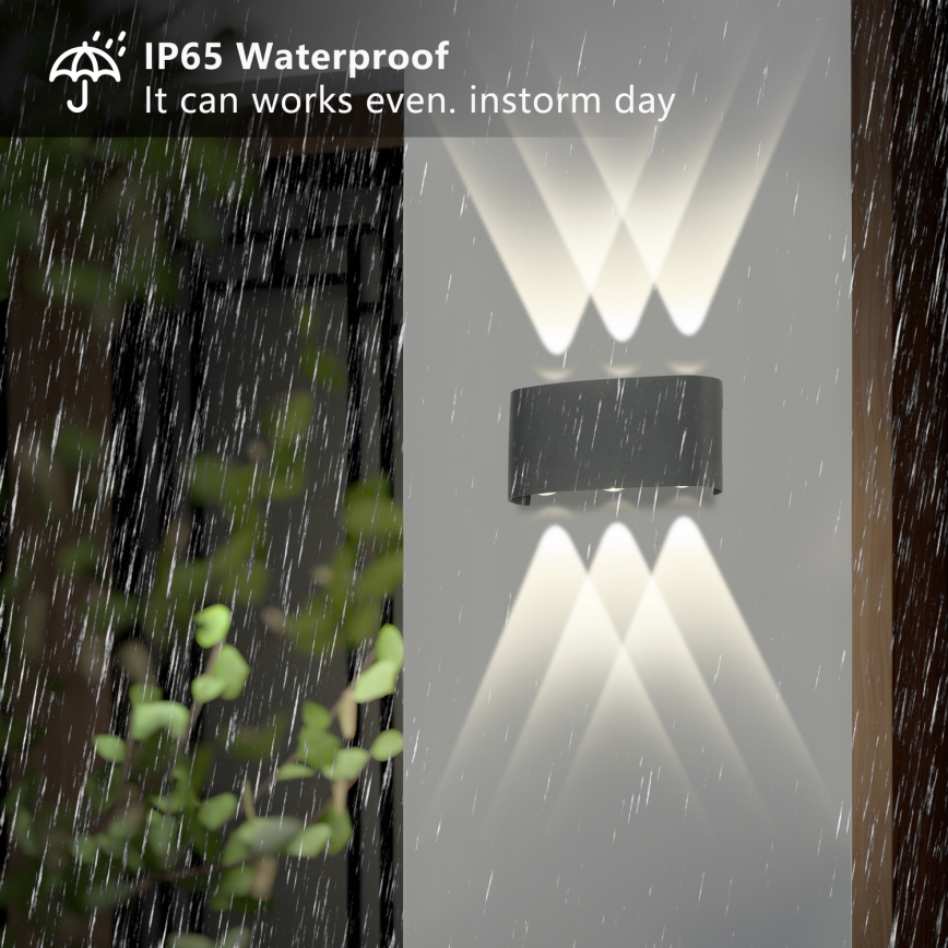 Brilagi - LED välisseinavalgusti FLAREBOX LED/6W/230V antratsiit IP65