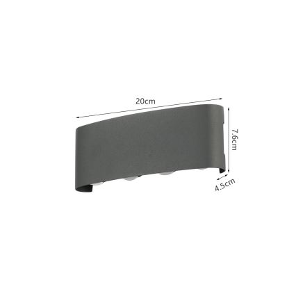 Brilagi - LED välisseinavalgusti FLAREBOX LED/8W/230V antratsiit IP65