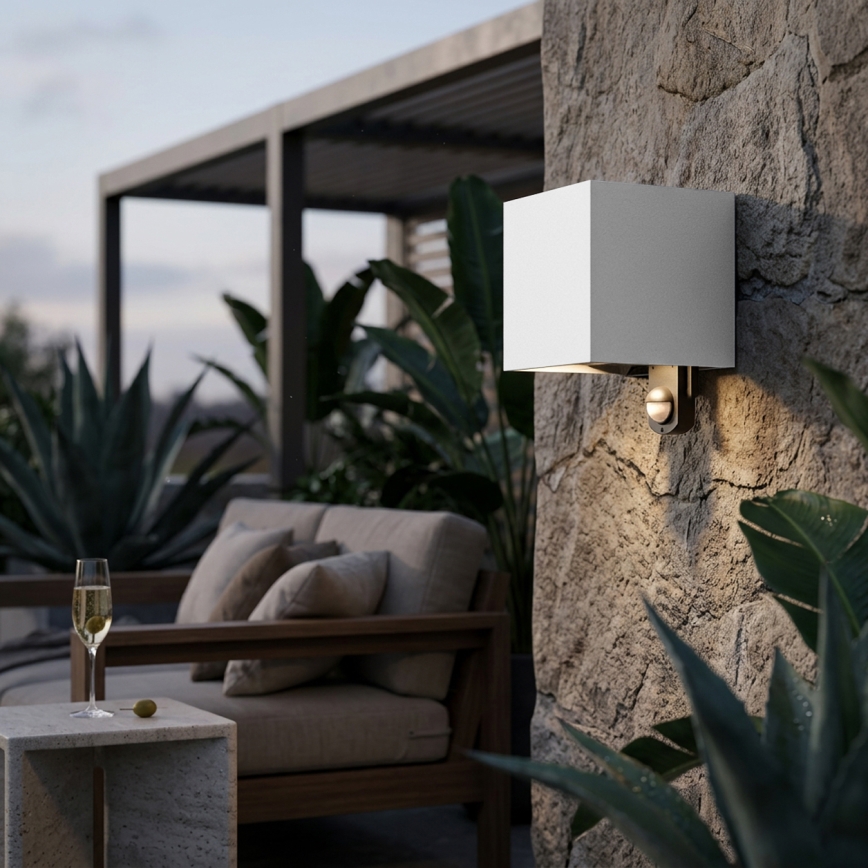Brilagi - LED välisseinavalgusti liikumisanduriga CUBE LED/6W/230V hall IP65