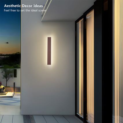 Brilagi - LED välisseinavalgusti LINEAR LED/12W/230V 3000K IP65 50 cm pruun CRI 90
