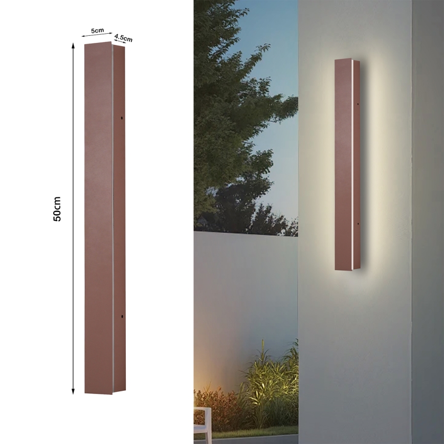 Brilagi - LED välisseinavalgusti LINEAR LED/12W/230V 3000K IP65 50 cm pruun CRI 90