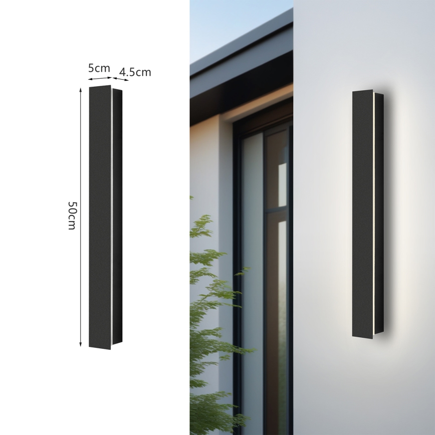 Brilagi - LED välisseinavalgusti LINEAR LED/12W/230V 4000K IP65 50 cm must