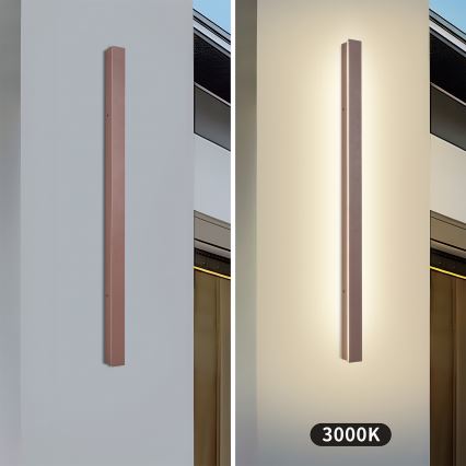 Brilagi - LINEAR LED välisseinavalgusti, 22W, 230V, 3000K, IP65, 100 cm, pruun, CRI 90
