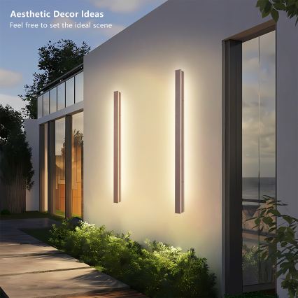 Brilagi - LINEAR LED välisseinavalgusti, 22W, 230V, 3000K, IP65, 100 cm, pruun, CRI 90