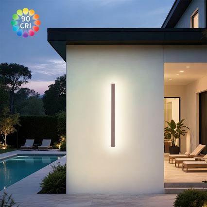 Brilagi - LINEAR LED välisseinavalgusti, 22W, 230V, 3000K, IP65, 100 cm, pruun, CRI 90