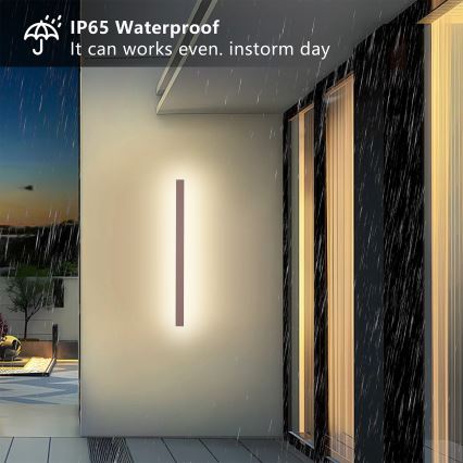 Brilagi - LINEAR LED välisseinavalgusti, 22W, 230V, 3000K, IP65, 100 cm, pruun, CRI 90
