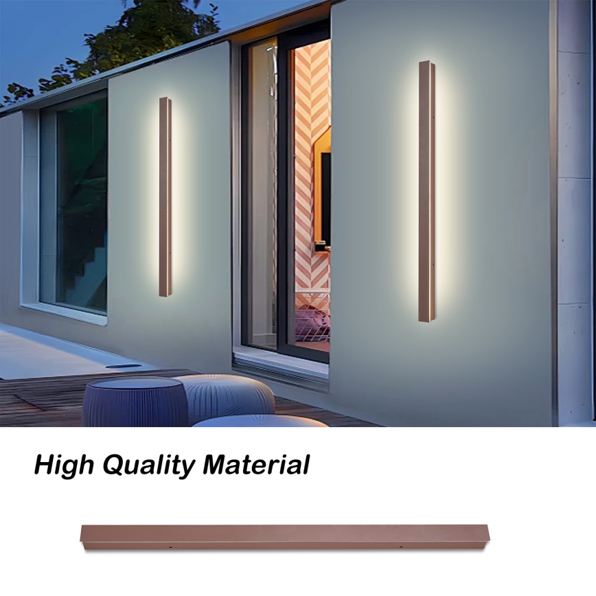 Brilagi - LINEAR LED välisseinavalgusti, 22W, 230V, 3000K, IP65, 100 cm, pruun, CRI 90