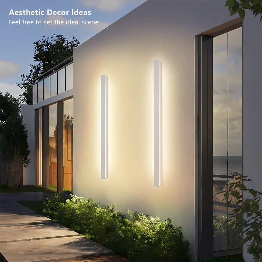 Brilagi - seinale paigaldatav LED-välisvalgusti LINEAR LED/22W/230V 3000K IP65 100 cm valge CRI 90