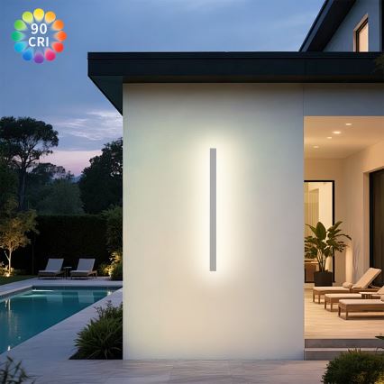 Brilagi - seinale paigaldatav LED-välisvalgusti LINEAR LED/22W/230V 3000K IP65 100 cm valge CRI 90