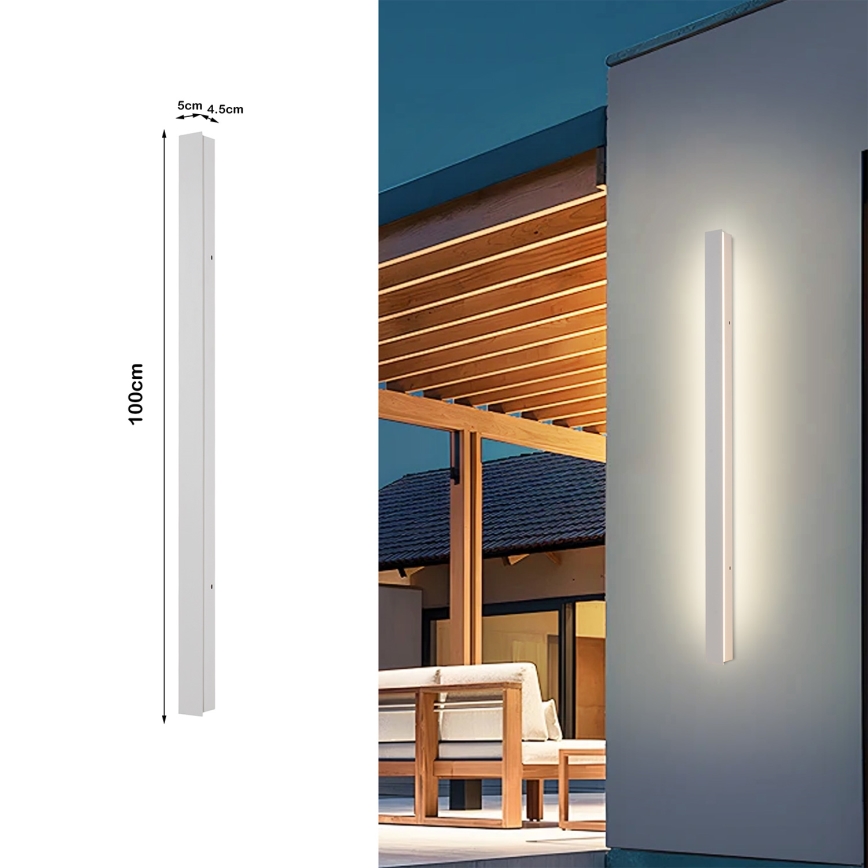 Brilagi - seinale paigaldatav LED-välisvalgusti LINEAR LED/22W/230V 3000K IP65 100 cm valge CRI 90