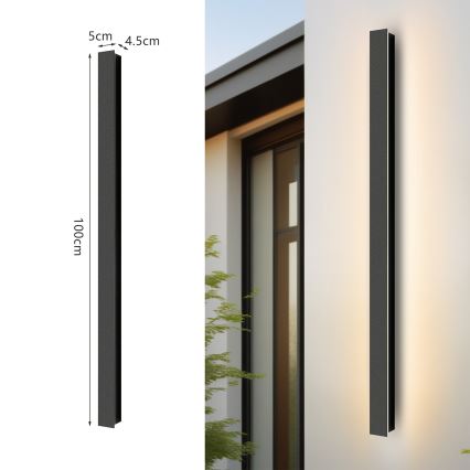 Brilagi - LINEAR LED välisseinale paigaldatav seinavalgusti LED/22W/230V 4000K IP65 100 cm must
