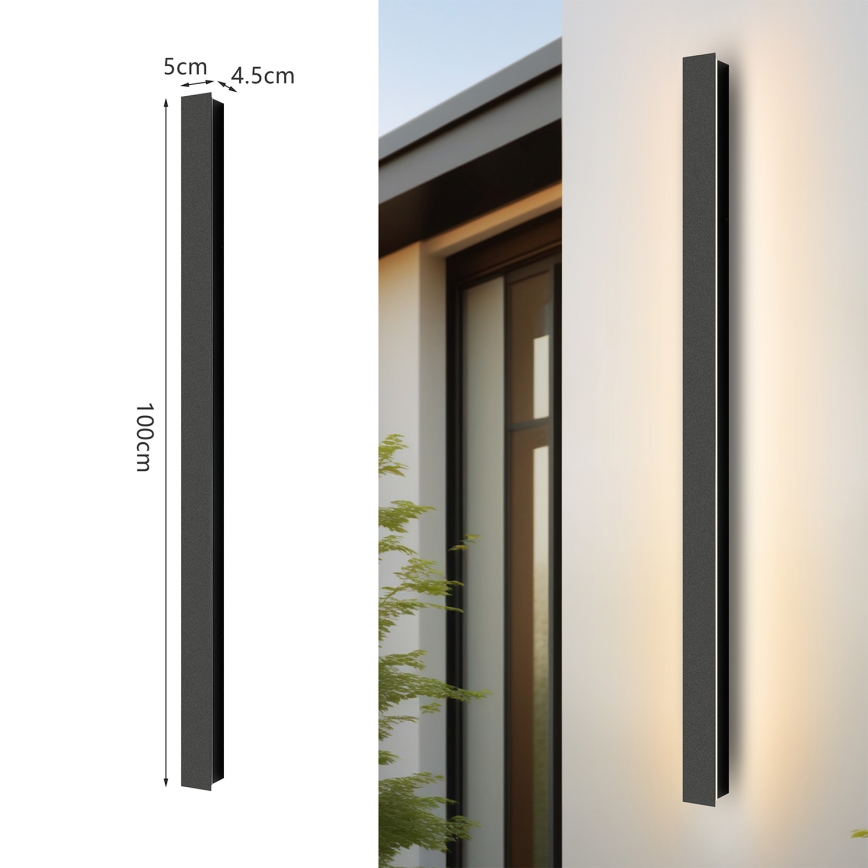 Brilagi - LINEAR LED välisseinale paigaldatav seinavalgusti LED/22W/230V 4000K IP65 100 cm must