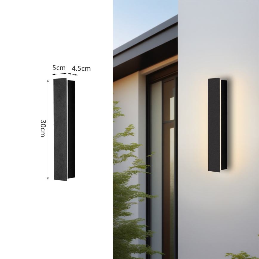 Brilagi - LED välisseinale paigaldatav valgusti LINEAR LED/8W/230V 3000K IP65 30 cm must