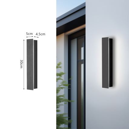 Brilagi - LED välisseinavalgusti LINEAR LED/8W/230V 4000K IP65 30 cm antratsiit
