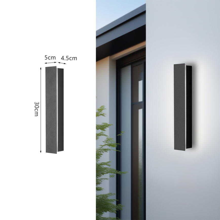 Brilagi - LED välisseinavalgusti LINEAR LED/8W/230V 4000K IP65 30 cm antratsiit