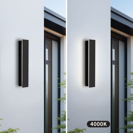 Brilagi - LINEAR LED välisseinavalgusti 8 W/230 V, 4000 K, IP65, 30 cm, must, CRI 90